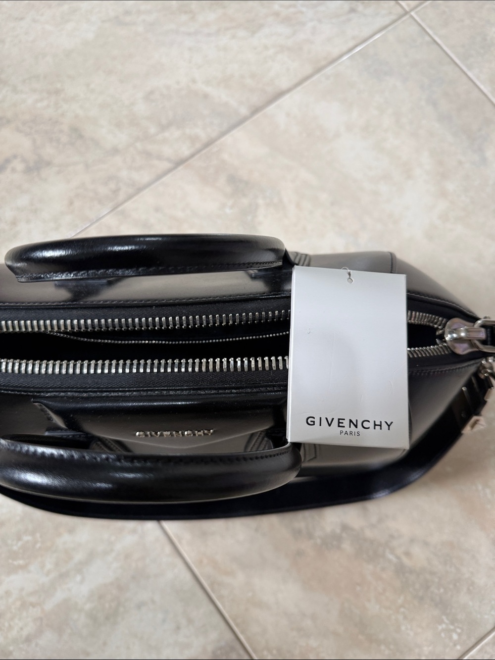 Givenchy Black Leather Satchel with Detachable Strap - Picture 6 of 11